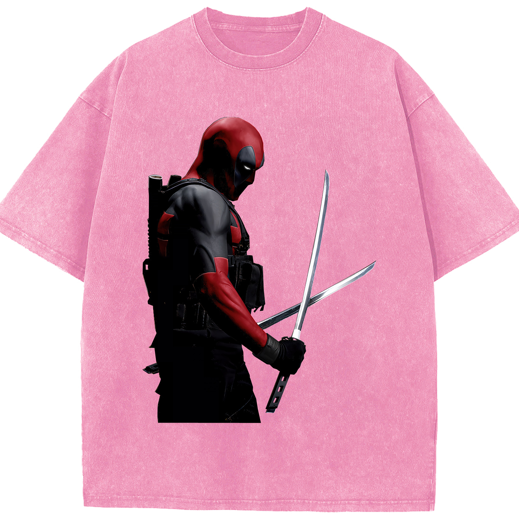 （画像用） Deadpool デッドプール 綿100% ヴィンテージ風 半袖Tシャツ（フロントプリント）